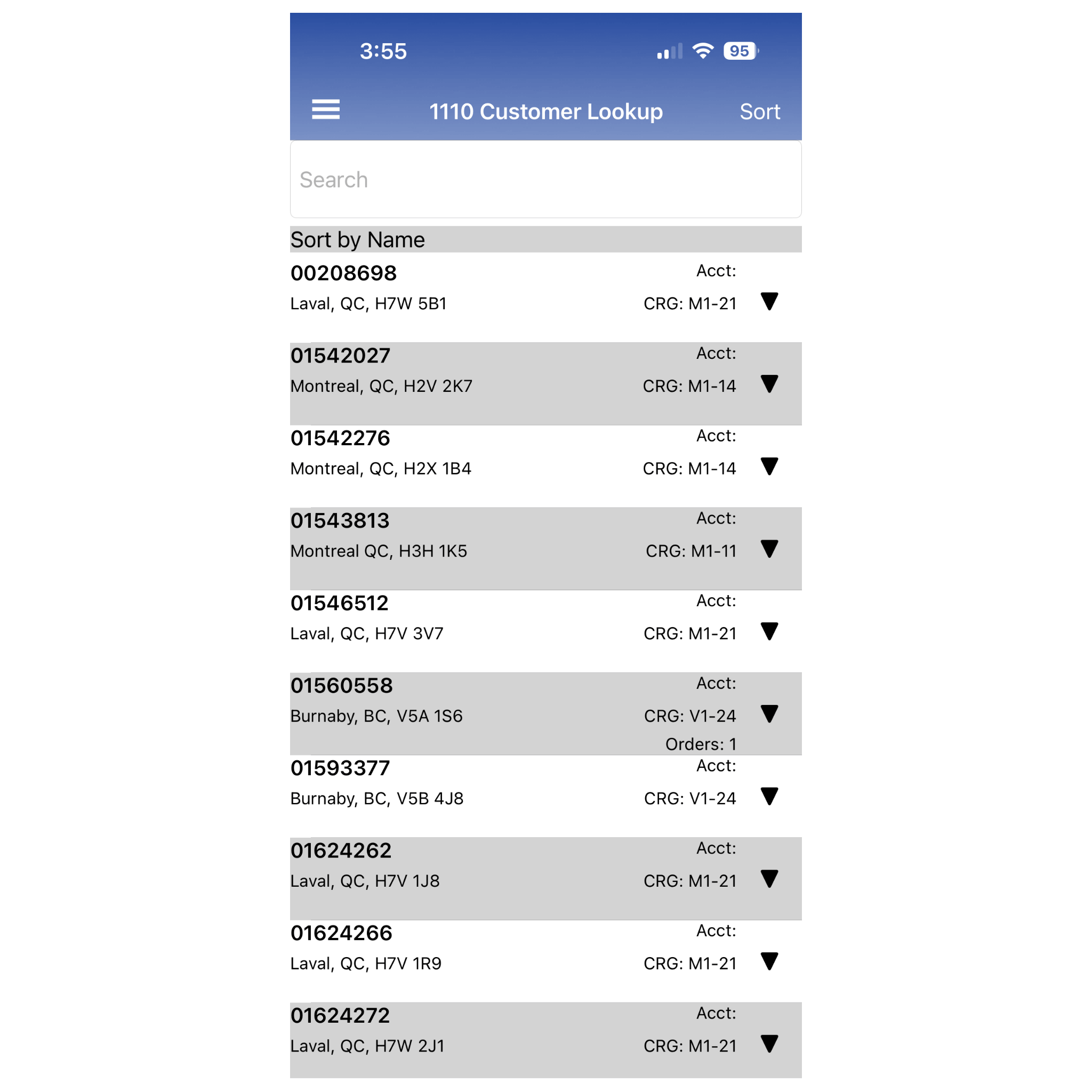 Solid Sales Pro: 1110 Customer Lookup Screen